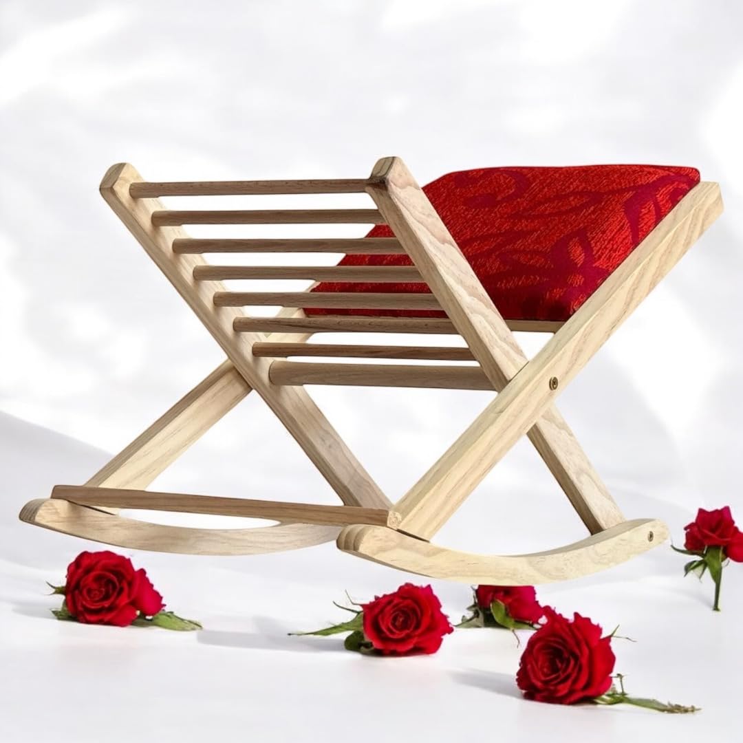 Reposapies plegable madera Haya Rojo