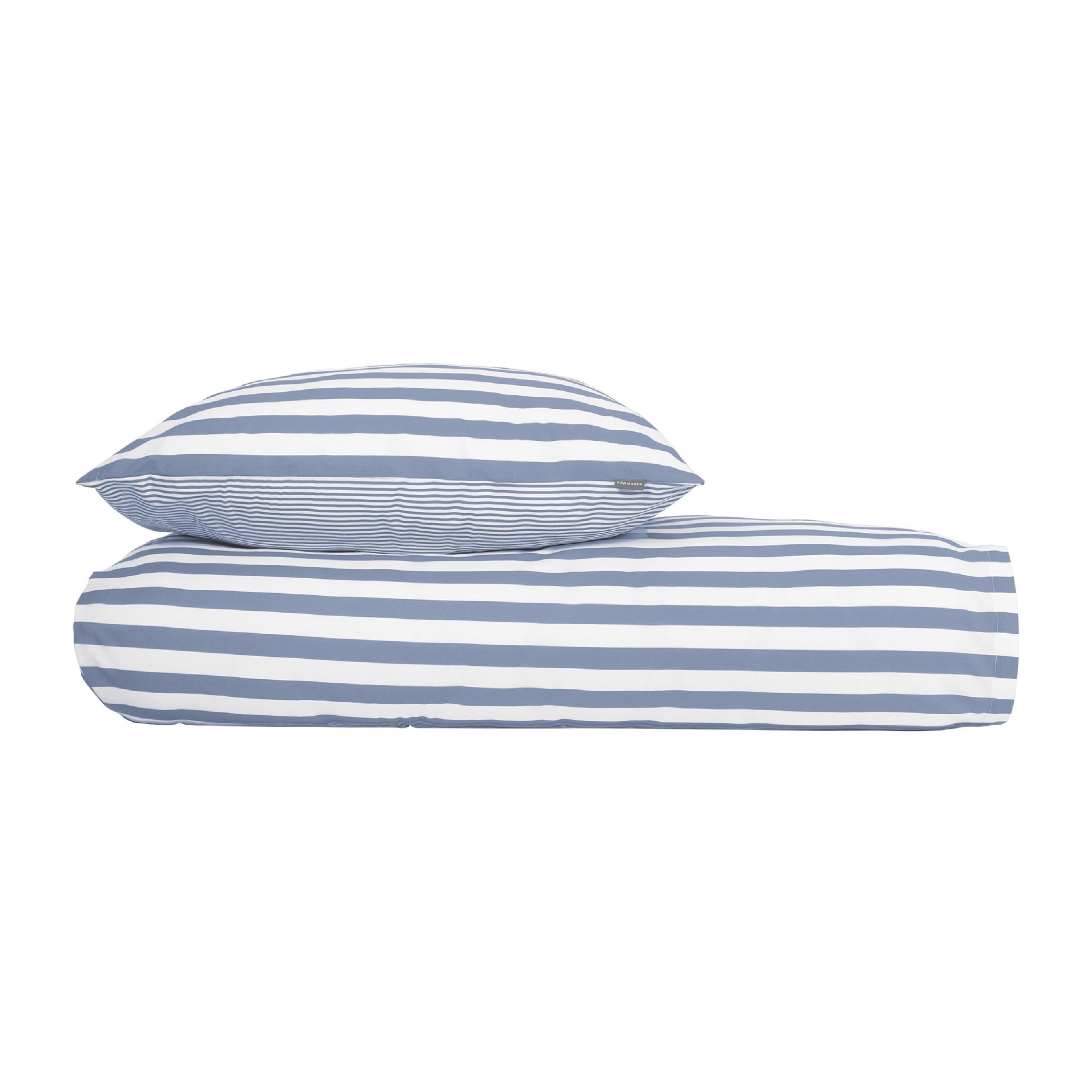 Bettwäsche 155x220 cm | 100% Baumwolle | Hellblau | Gestreift | 2-teilig | SCHIESSER | Renforcé | 155x220 cm + 80x80 cm | angenehm weich & glatt | pflegeleicht & atmungsaktiv | OEKO-TEX® MADE IN GREEN