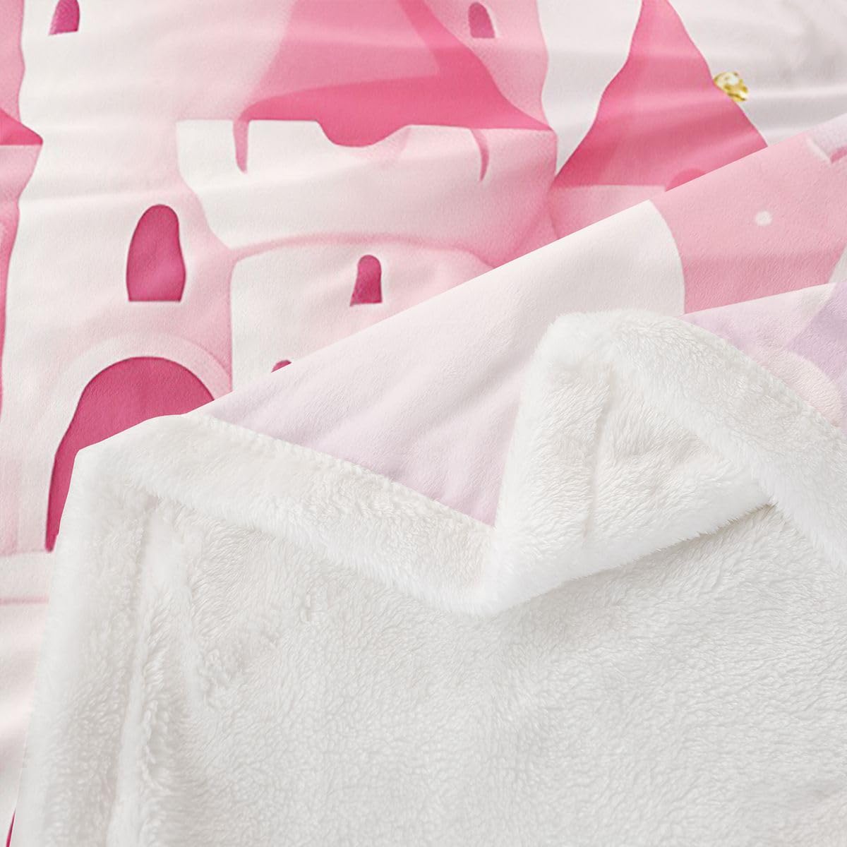 Homewish Castle Marzycielska księżniczka kawaii szerpa koc ombre chmura puszysty pluszowy narzuta brokat uroczy koc polarowy - kreskówka dekoracja na łóżko kanapę Twin 152 cm x 203 cm