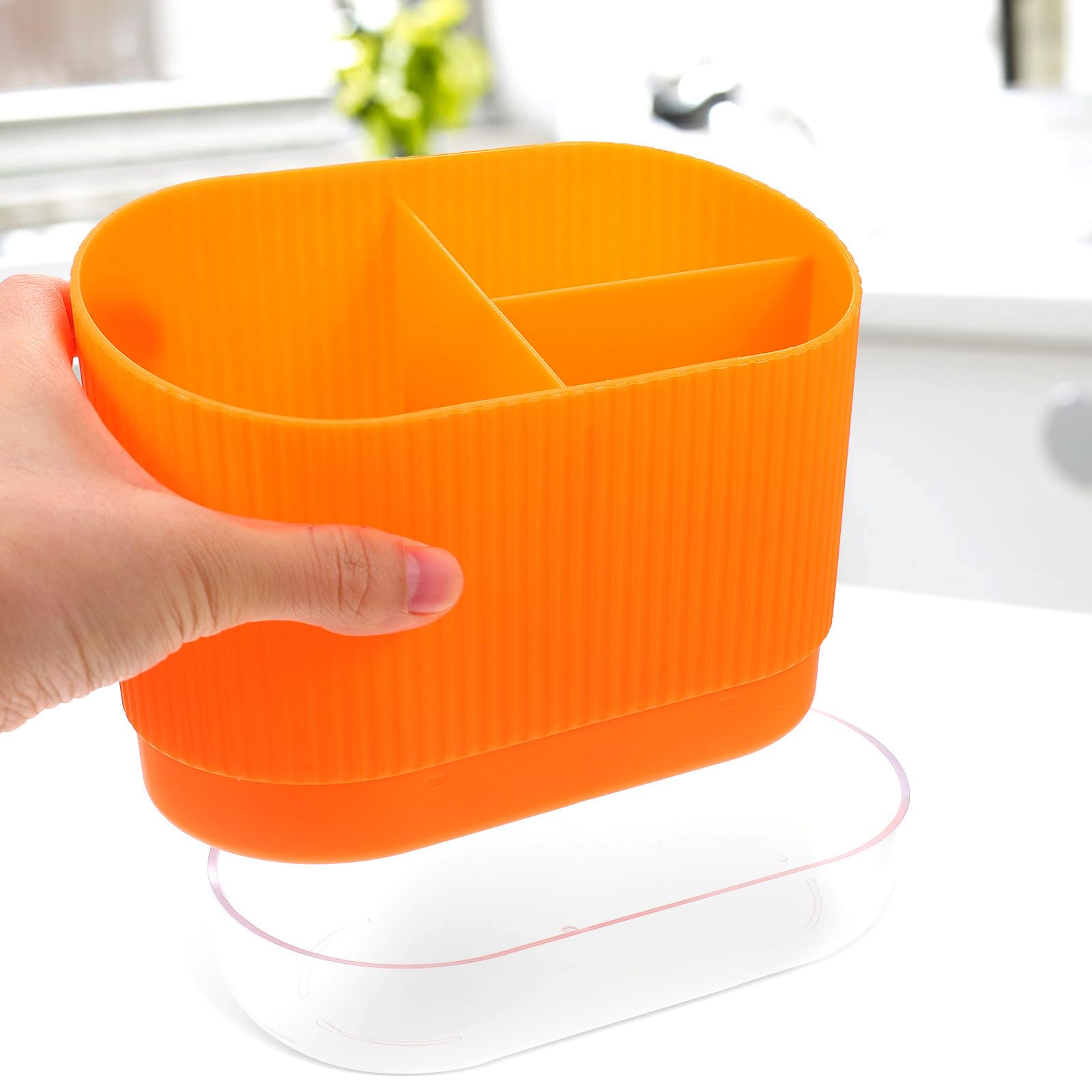 Scolaposate Guzzini in Design a Scomparti e Base Rimovibile, Portautensili da Cucina Semplice ed Elegante per Organizzare Bacchette, e Forchette