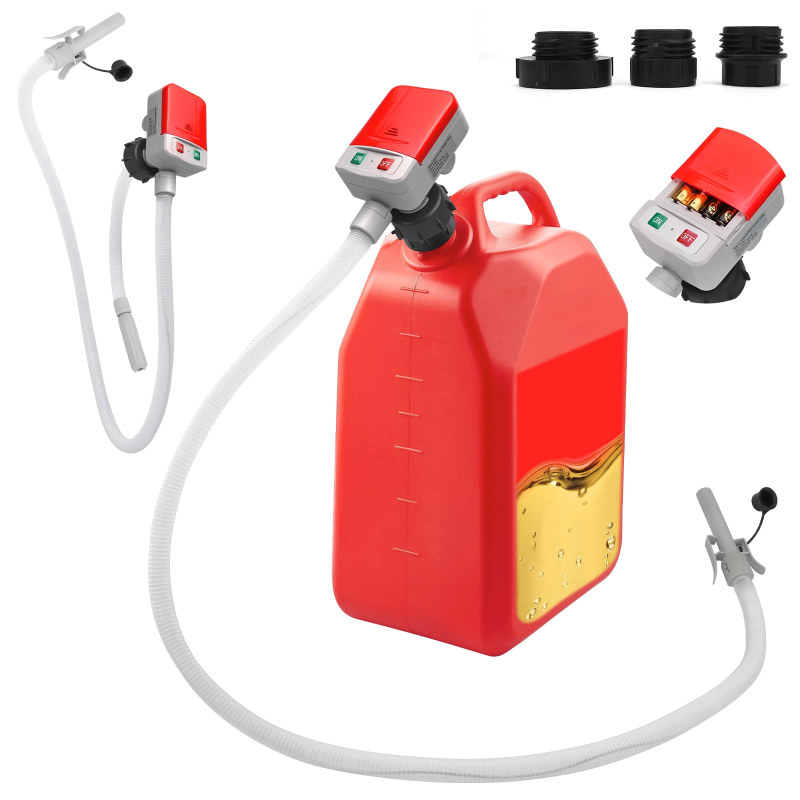 Pompa di Trasferimento del Carburante con Sensore di Arresto Automatico, Pompa Travaso Gasolio Elettrica con Adattatore di 3 dimensioni dell'adattatore-2,4GPM