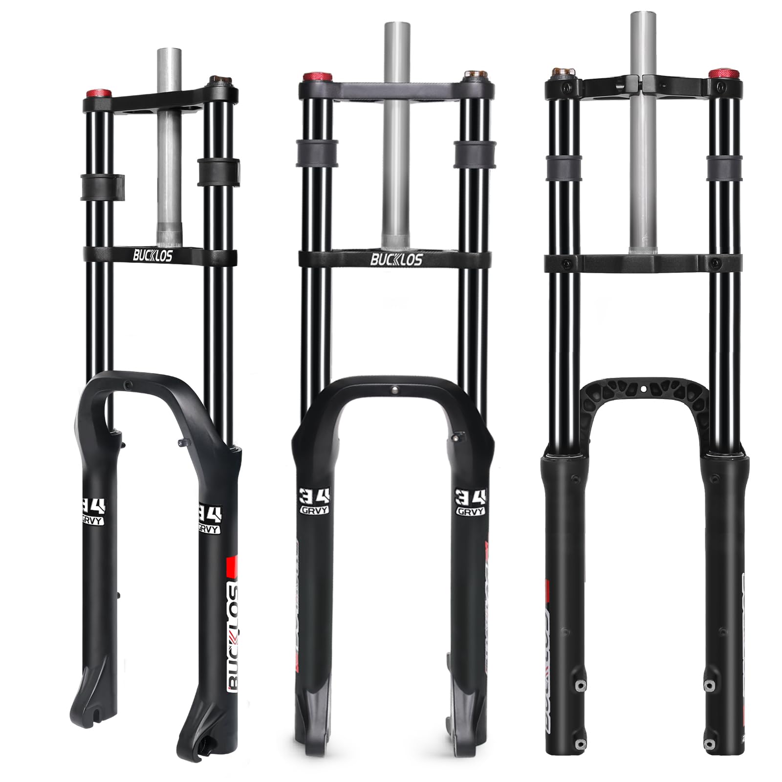 AEYINO 26 inch 4.0 Fat Tire Bike Suspension Fork, 180mm Travel 135mm Spacing Hub 9mm QR for Ebike Oil MTB Fat Fork, Double Crown 1-1/8 Straight Electric Bicycle Front Fork, Snow Beach Mountain Bike