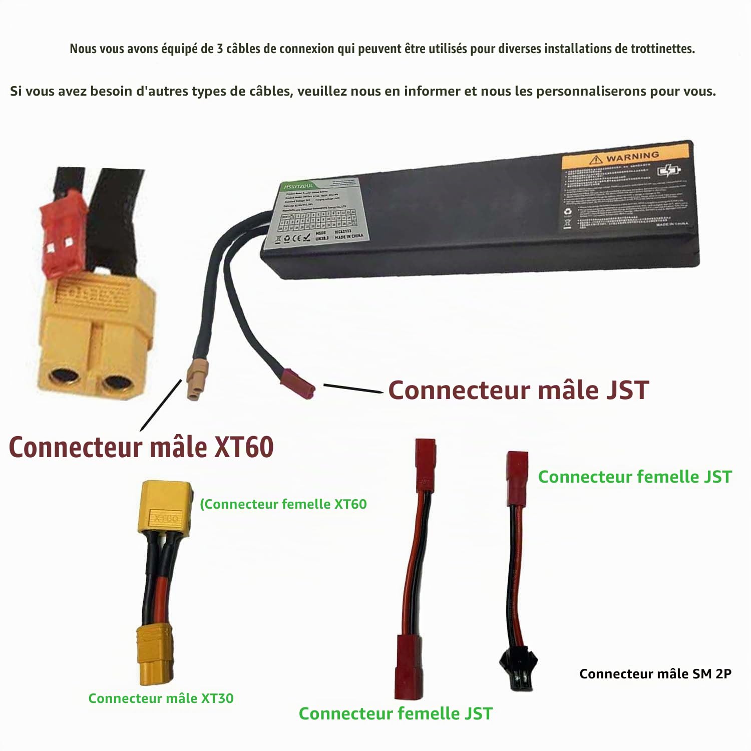 48V Scooter Électrique Batterie 7.8AH Scooter Batterie Scooter Électrique Remplacement Accessoire Remplacement Batterie pour Scooter Intégré