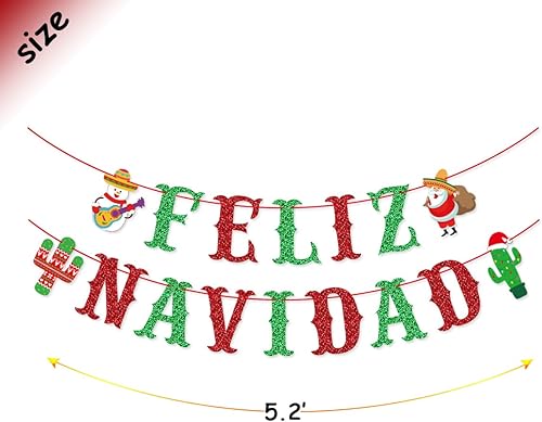 Miniatura 3 de Feliz Navidad - Cartel de Navidad española, remolinos colgantes para decoraciones navideñas españolas