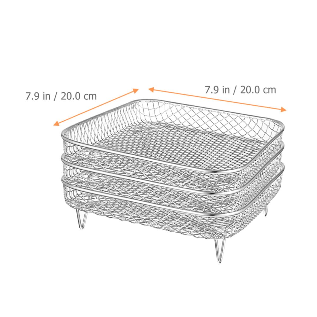 3 Piezas Rejillas para Freidoras de Aire Acero Inoxidable Apilables Multifuncionales Seguras para Amigos Que Aman Cocinar en Freidora de Aire