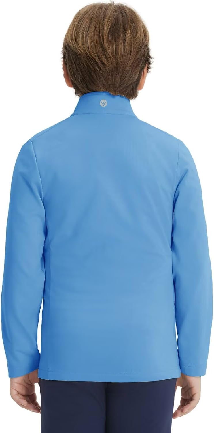 M MAELREG Full Zip Fleece Lined Jacket for Kids Lightweight Water Resistant Coat Boys Winter Long Sleeve Jackets with Pockets - Image 3