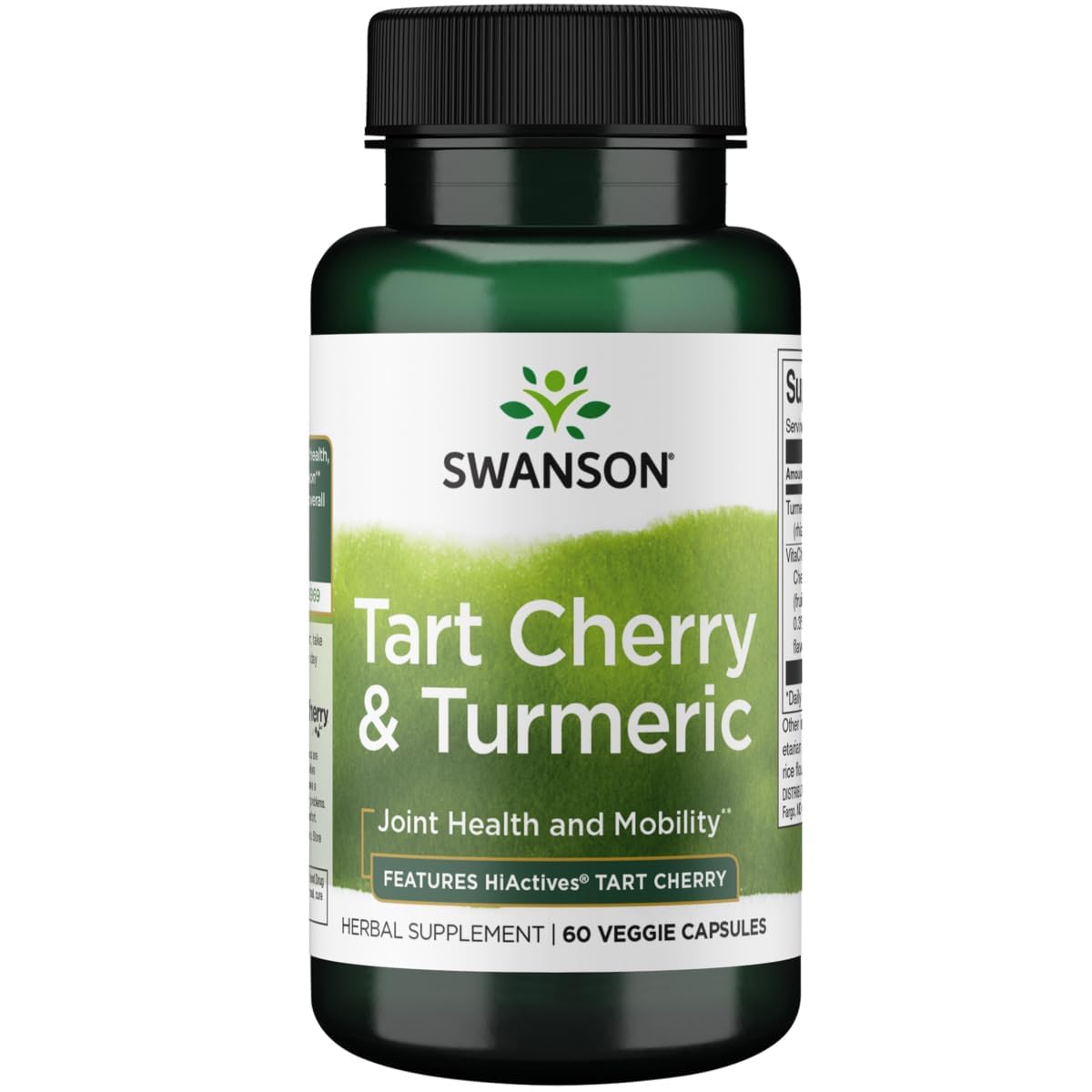 Swanson HiActives Tart Cherry & Turmeric, 60 Veg Capsules 60 Count (Pack of 1)
