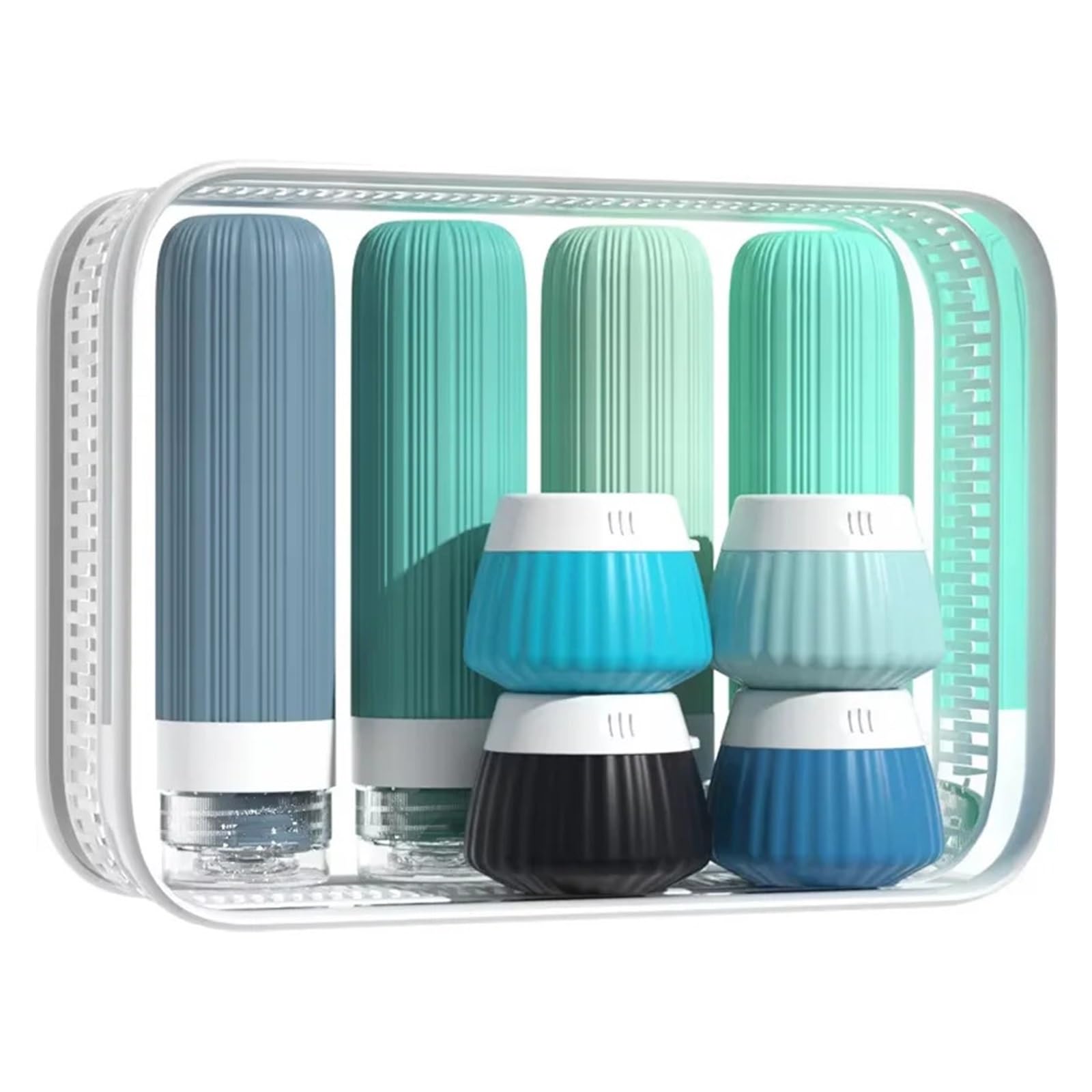 XIEHYA 8PCS Travel Toiletry Set Travel-Sized Toiletries Containers Leak-Proof Silicone Squeeze Cream Jar For Toiletries(Color 5)