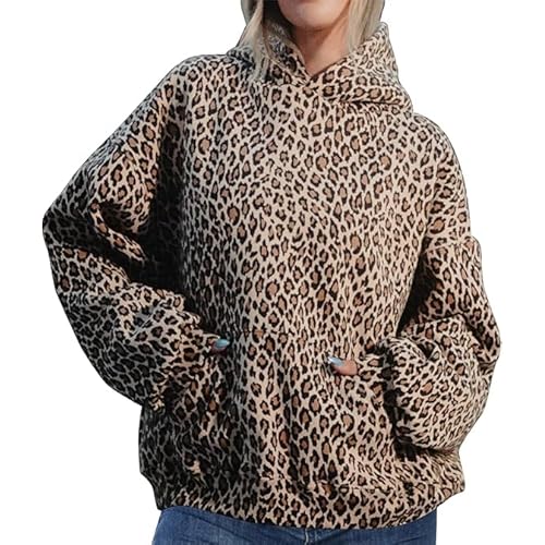 Womens Camo Hoodie Y2k Oversized Leopard Print Hoodie Vintage Long Sleeve Sweatshirts Pullover Jackets Streetwear