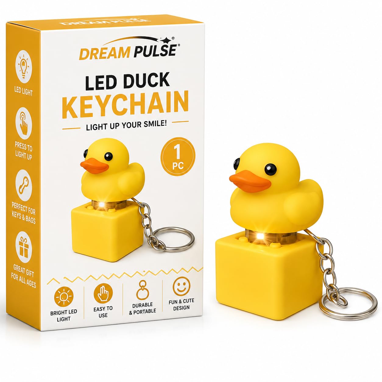 Duck Sound Fun Stress Relief Key Chain with LED Light, Cute Animal Keychain for Bags, Car Keys & Bike Keys, Portable Funny Duck Sound Toy, Press Button Sound,Mini Stress Relief Toy for Kids-image-11