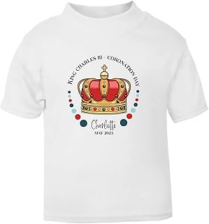 Personalised Kids His Majesty the King's Coronation t shirt, King Charles III Coronation tshirt for Boys and Girls, Party Celebration t-shirts for Mens and Womens, King's Crown Theme Coronation tops