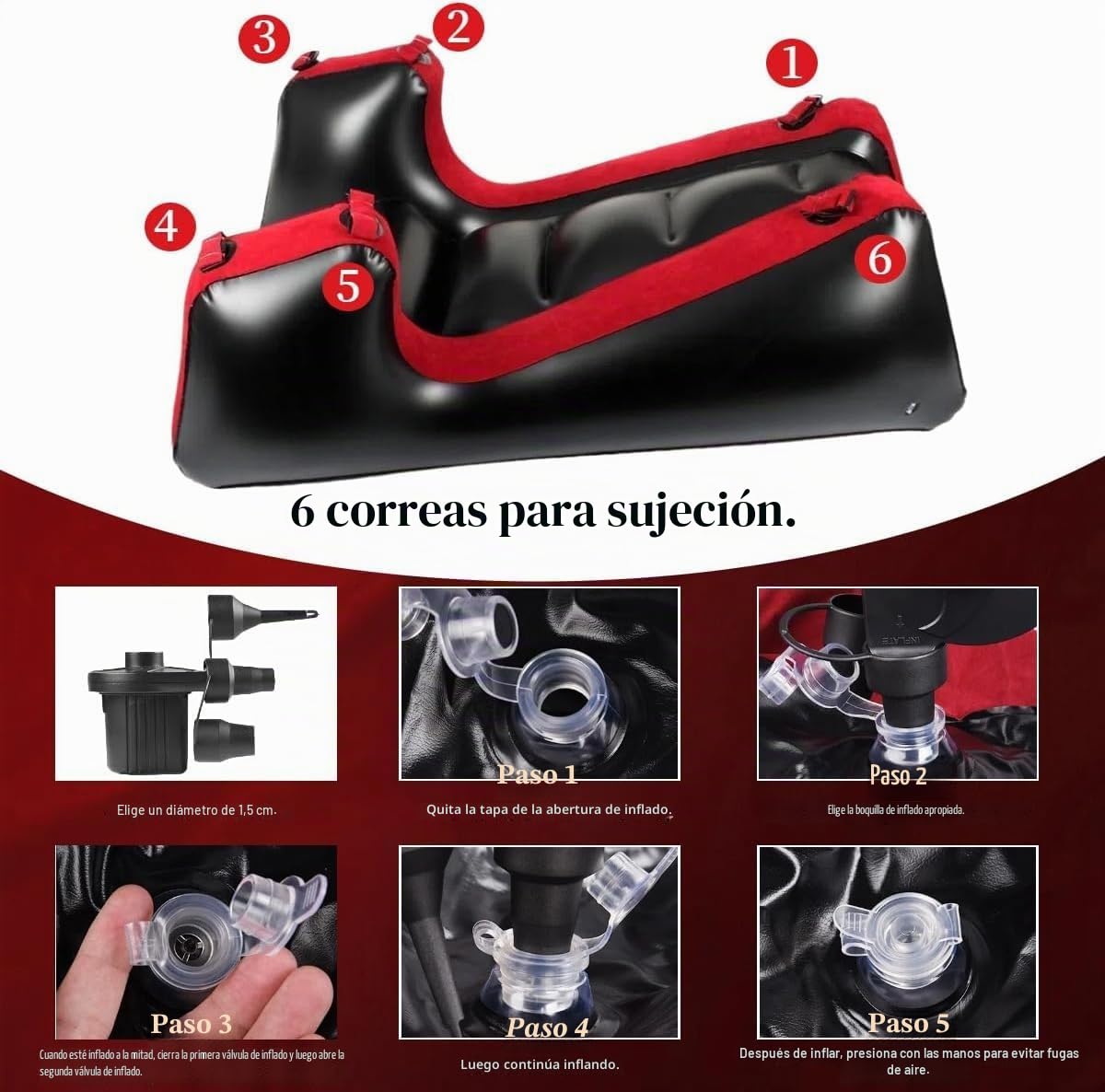 Sofá sexual almohada de muebles sexuales BDSM juguetes sexuales cojín inflable para parejas soporte de posición sexual rampas multifuncionales