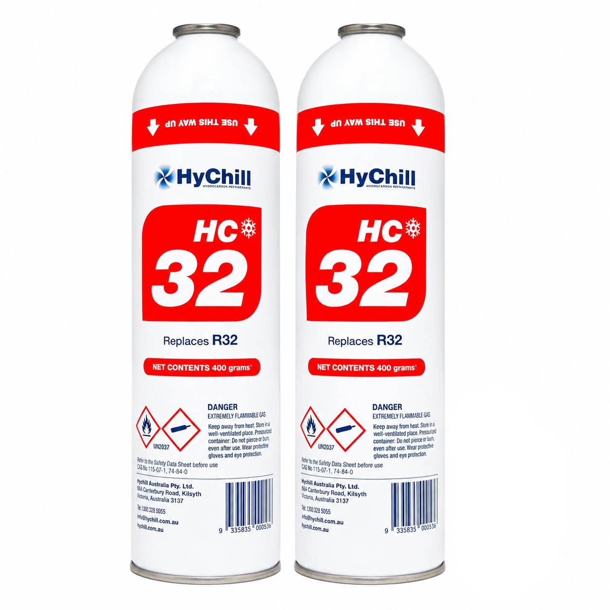 Recarga Gas Refrigerante R32 Minus HC32 100% Orgánico Pack 2x400g