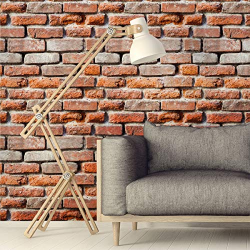 Ambiance Stickers Woodstock Bricks Wandtattoos, abziehbare Aufkleber, wasserdicht und selbstklebend - 40 x 40 cm Cover