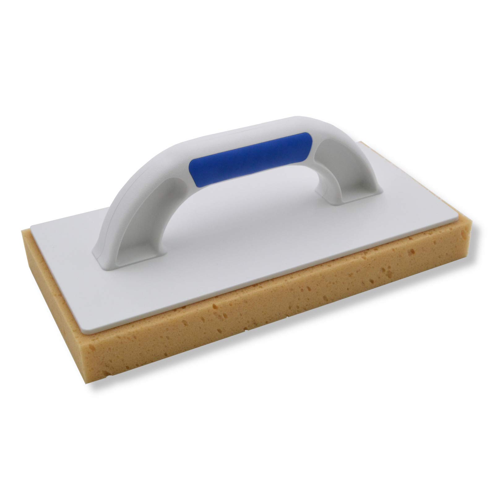 2er Set DEWEPRO® Schwammbrett 280x140mm Fliesenwaschbrett mit 30mm gerasterte Schwammauflage - Fugenwaschbrett - Schwammscheibe - Fliesenschwamm mit 2-Komponenten Handgriff