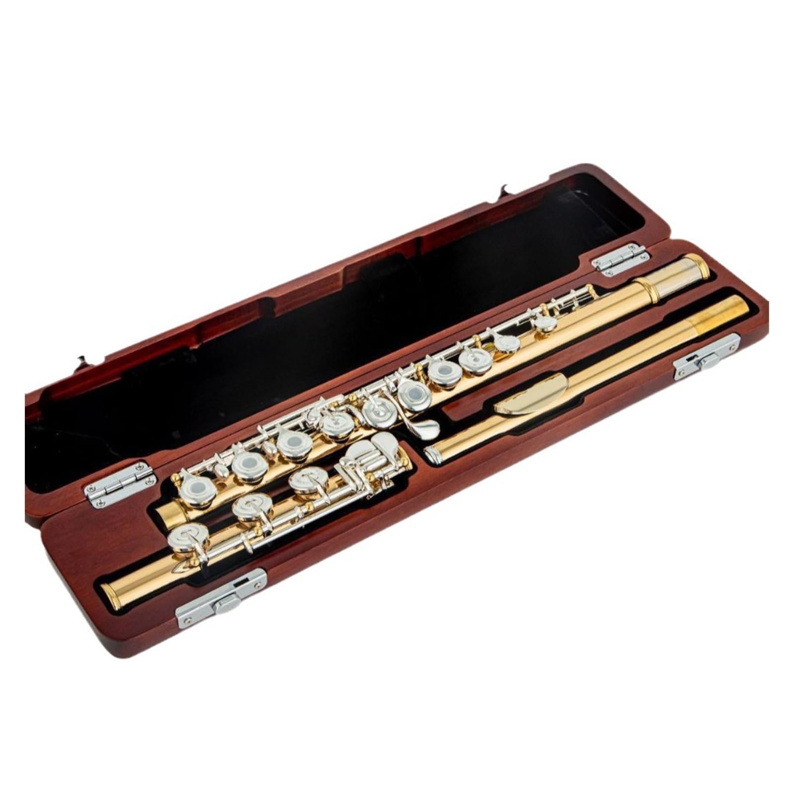 Set di flauti, Strumento a fiato, Flauto Standard in Do, 17 Fori, Corpo in Bronzo Dorato Francese.,