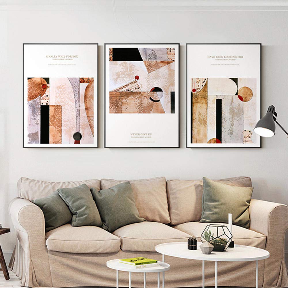 Amazon.co.jp: ウォールアート抽象絵画三連祭壇幾何学模様壁画ポスター