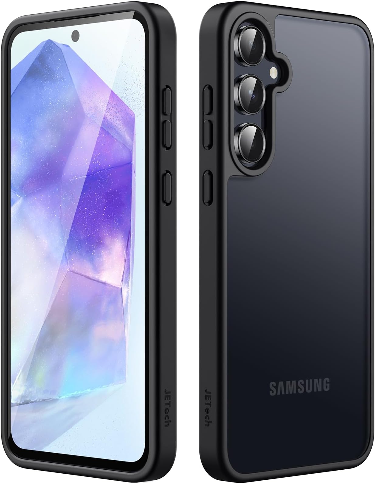 JETech Matte Case for Samsung Galaxy A55 5G, Frosted Translucent Back Protective Slim Phone Cover, Anti-Fingerprints (Black)