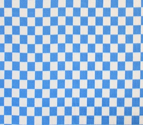 Polar Fleece Fabric Prints *Light Blue Checkers* 60" WideSold by The Yard N-333