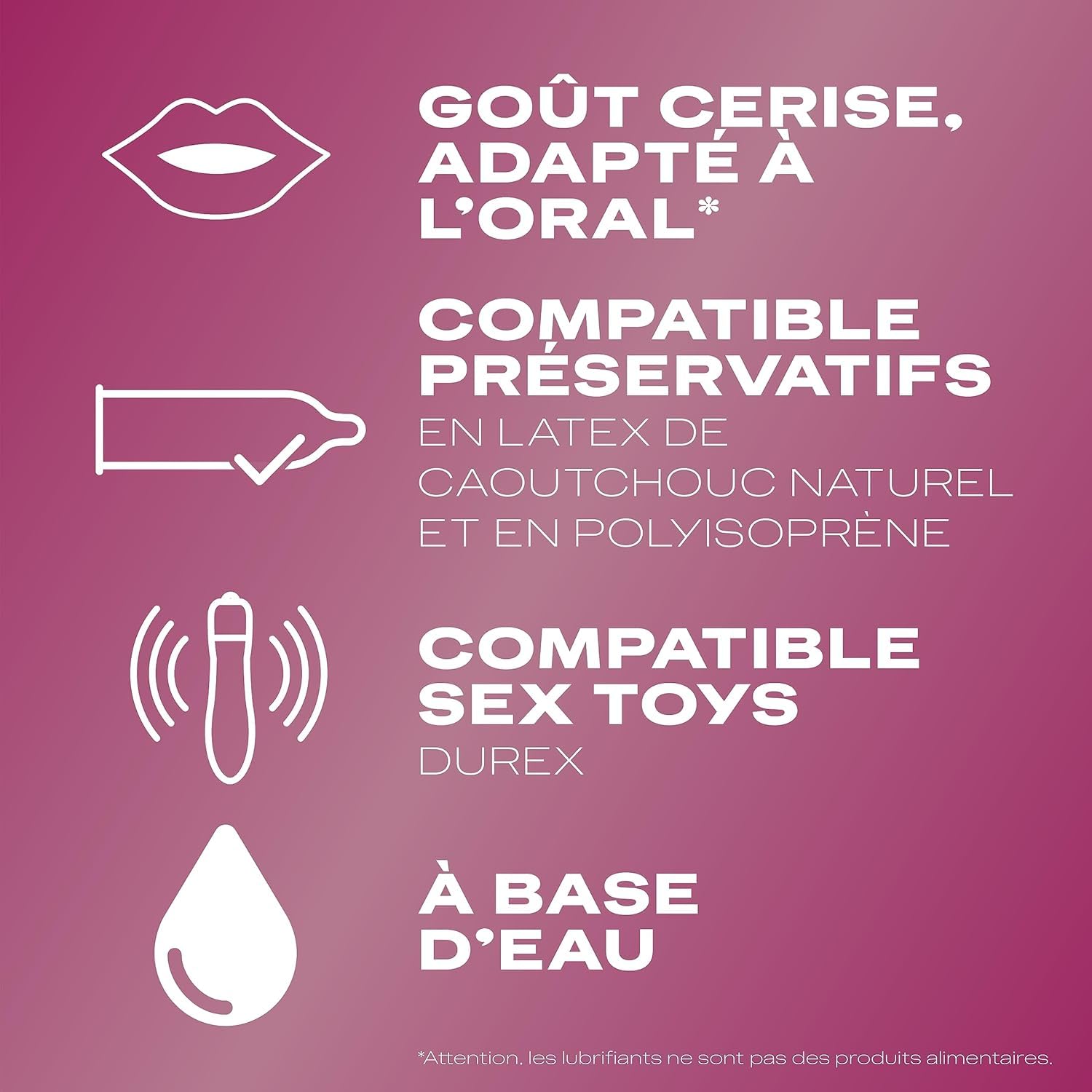 Durex Lot de 3 Gels Lubrifiants Sexuels – Gel Cherry - Hot Chauffant - Perfect Gliss Lubrifiant Anal - 3x100ml