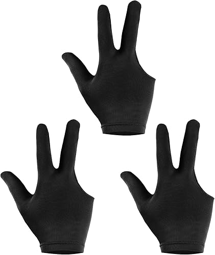 Guantes de billar de 3 dedos, paquete de 3 guantes de billar para mano izquierda y derecha, guantes de piscina para tiradores, carom, billar, taco