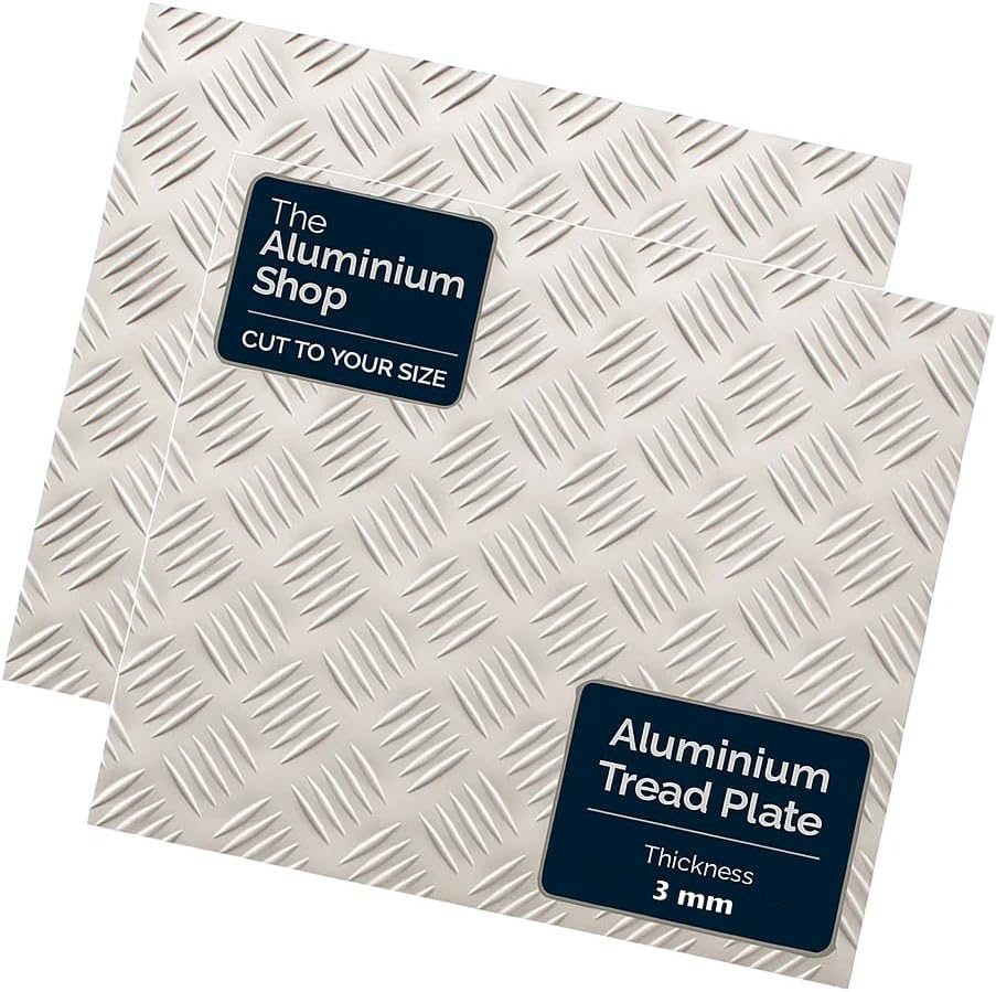Aluminium Tread plate 3mm Thick sheet - (different size available) (250 x 250mm)