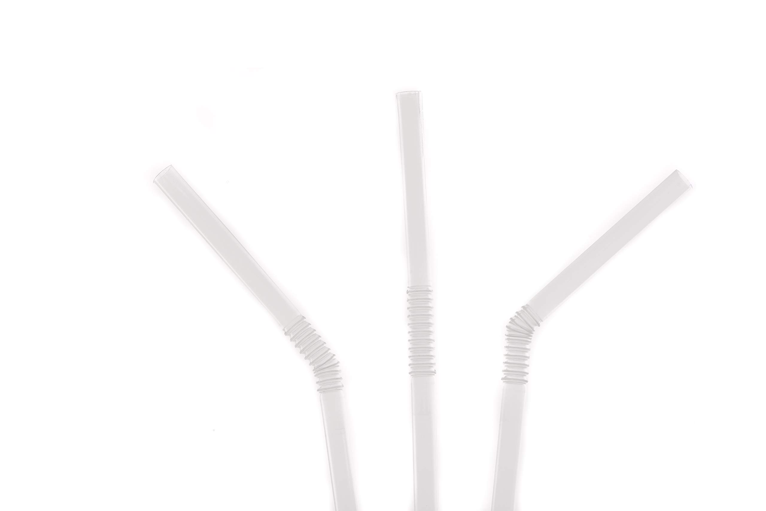 Individually Wrapped Flexible Plastic Drinking Straws 400/BOX - EcoQuality Disposable Clear Straws, BPA Free Plastic - Bendy, Party, Fancy Straws, Birthday Parties, Bendi Straws, Catering