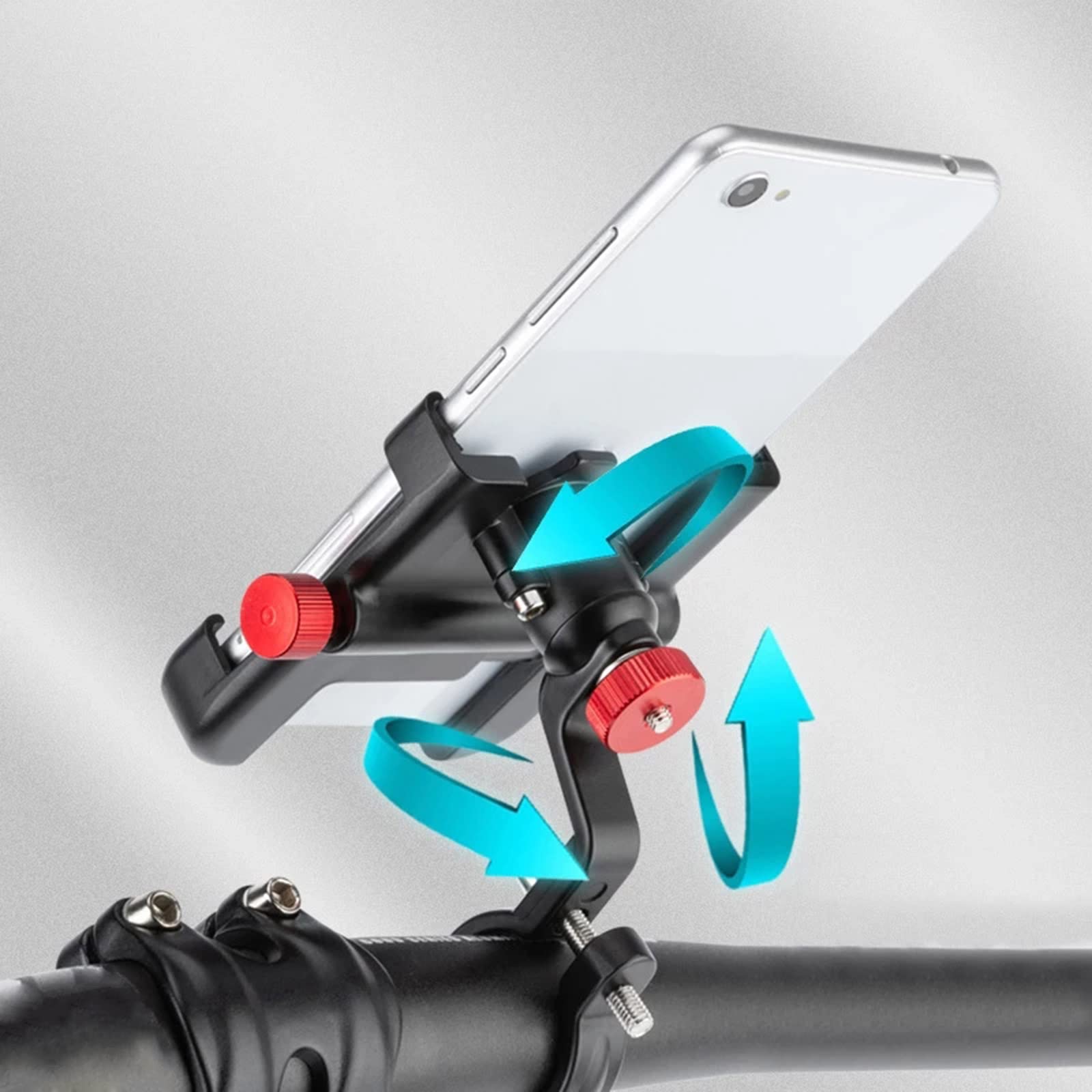Lixada Supporto per telefono da bicicletta + bande di sicurezza, regolabile, universale, supporto per telefono portatile per manubrio della