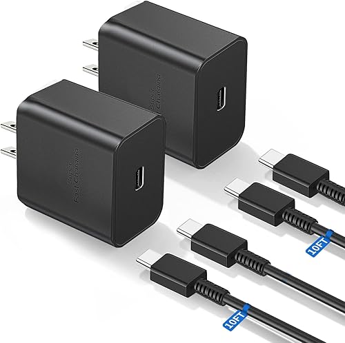 Cargador tipo C de carga rápida de 45 W, cargador USB C de carga rápida para Samsung Galaxy A53/A73, Galaxy S25 Ultra/S25/S25+/S24