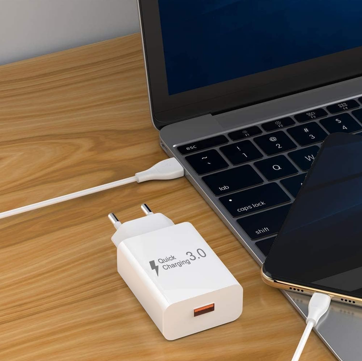 GOOBAY - Caricabatterie Rapido Doppio Wireless 10 W, Nero