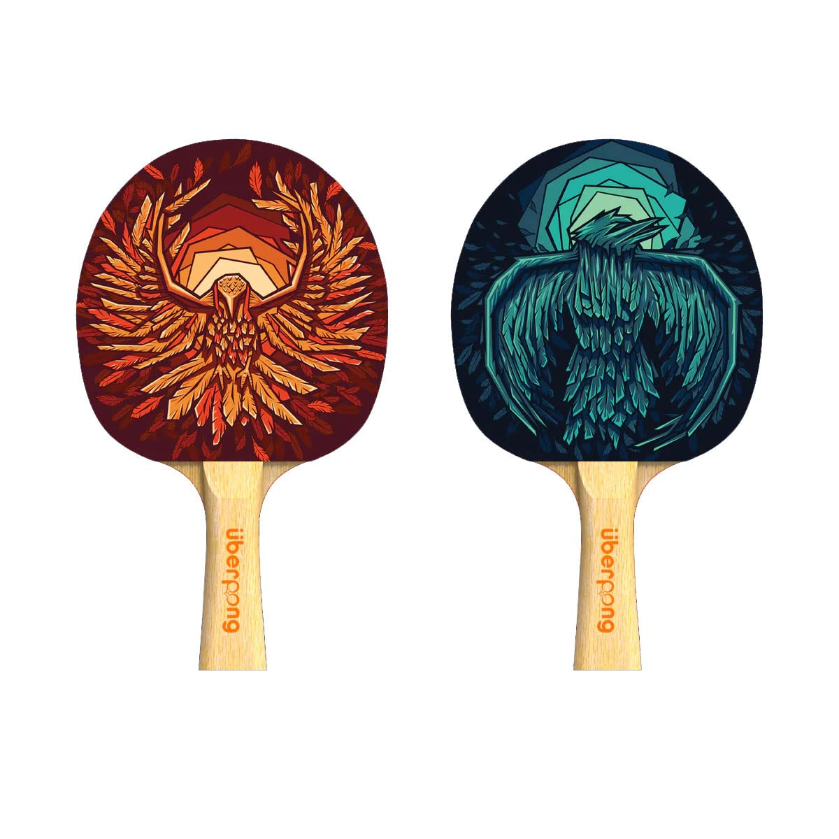 Uberpong Animal Ping Pong Paddles – Ultimate Recreational and Performance-Level Table Tennis Racket with an Ergonomic Wooden Handle, ITTF Approved Rubber