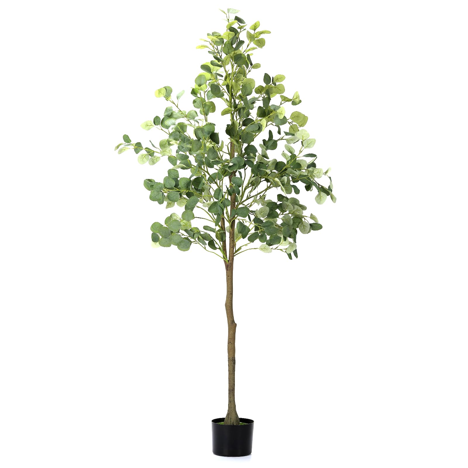 6FT Artificial Eucalyptus Tree , Big tall Fake Plants, Artificial Eucalyptus Silk Plants Indoors in Pots, Faux Tropical large artificial plant suitable for Home Office Living Room outdoors Decor 180cm