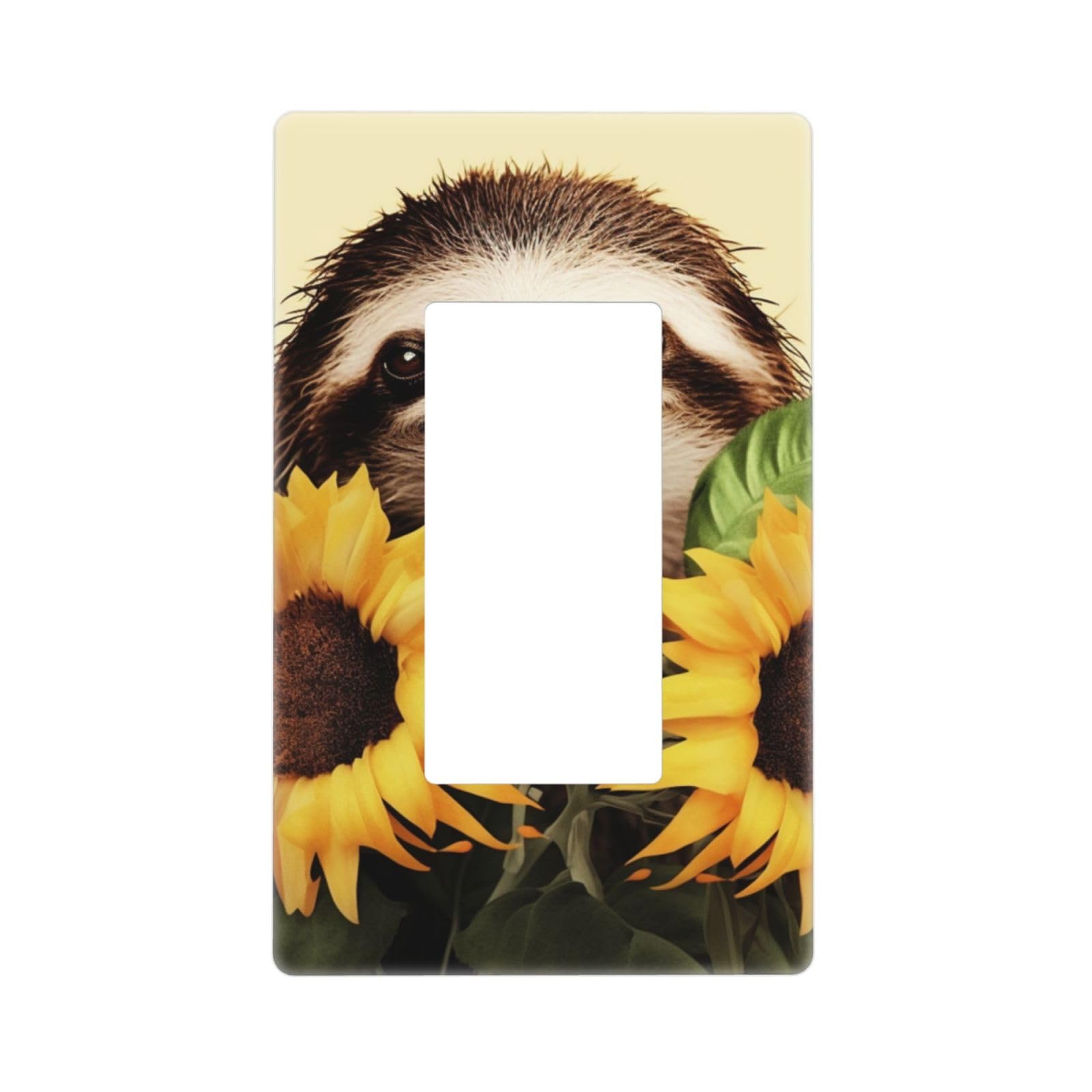 Decorator Wall Plate 1 Gang Light Switch Covers Decorator Receptacle Outlet Covers Sloth Sunflower Wall Plates for Electrical Outlets Plug Cover Single Rocker Switch Plates