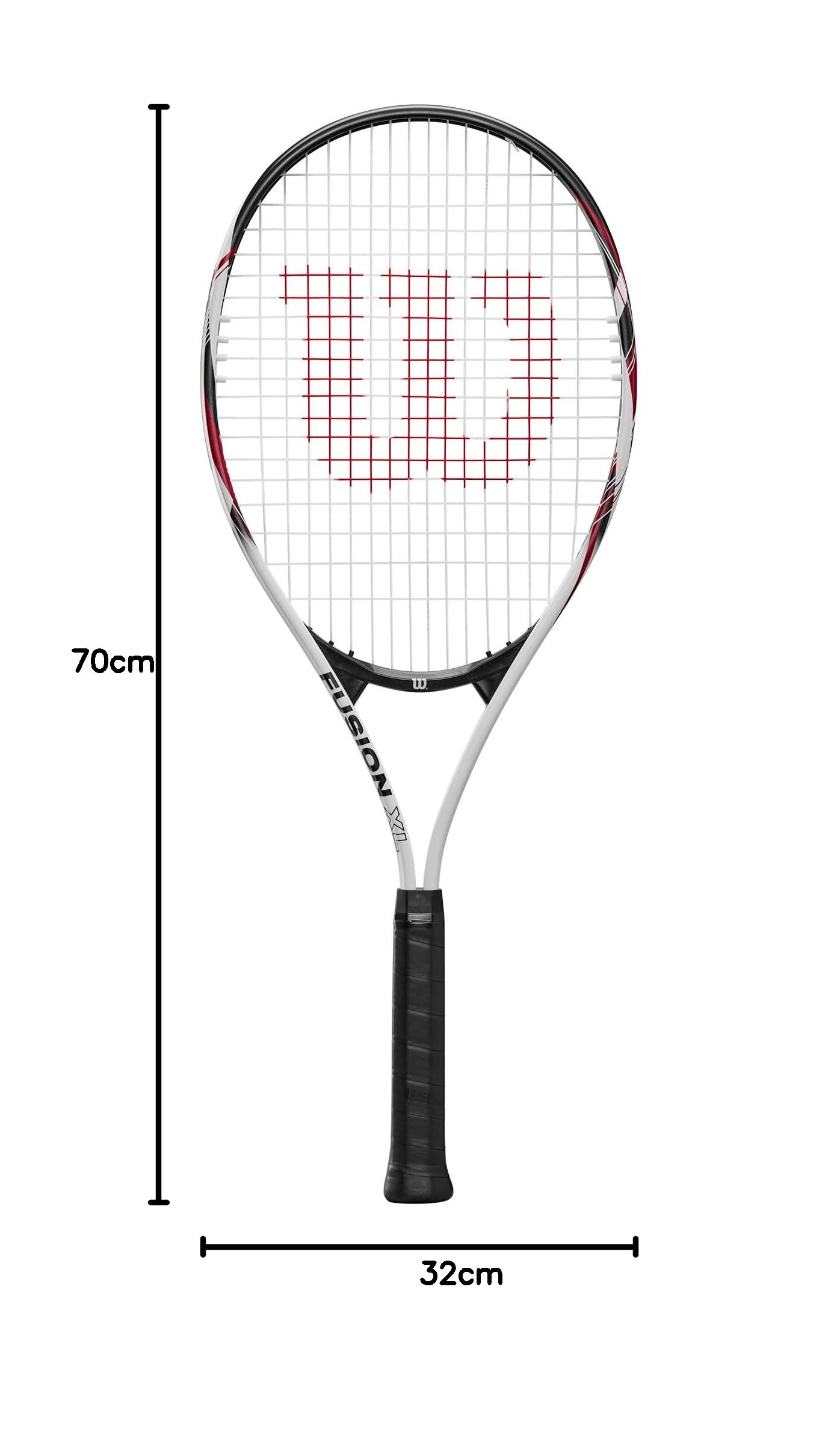 Wilson Tennisschläger Fusion XL, Aluminium, Grifflastige Balance, 291 g, 69,9 cm Länge