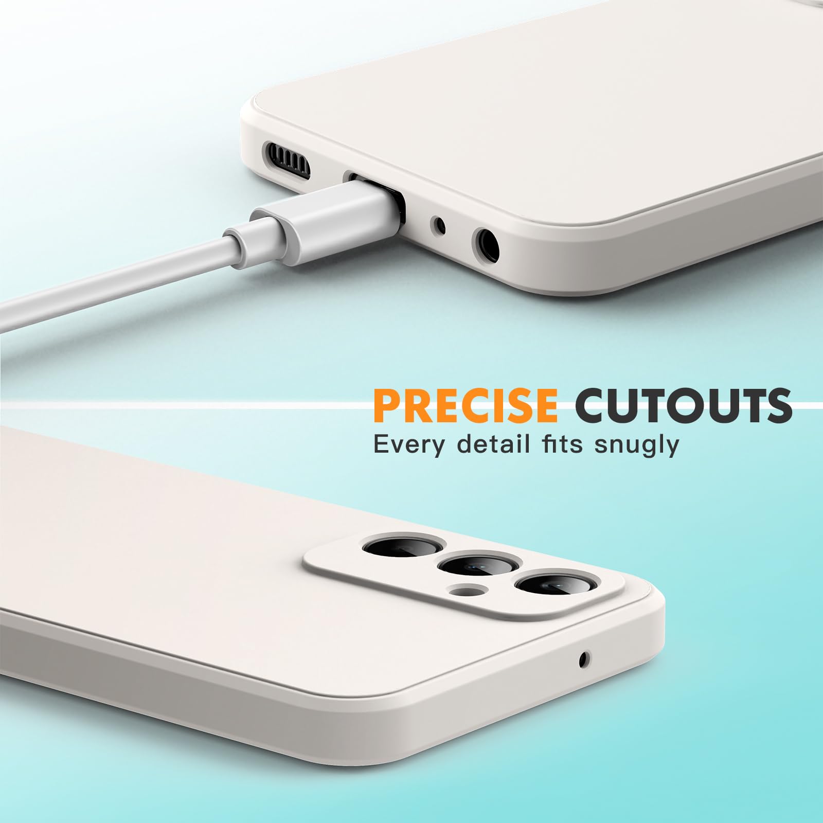 Byvuwiay Cover per Samsung Galaxy A25 5G con 2 Vetro Temperato Pellicola Protettiva, Custodia in TPU Ultra Sottile Antiurto Anti-Scratch Case, Bianco