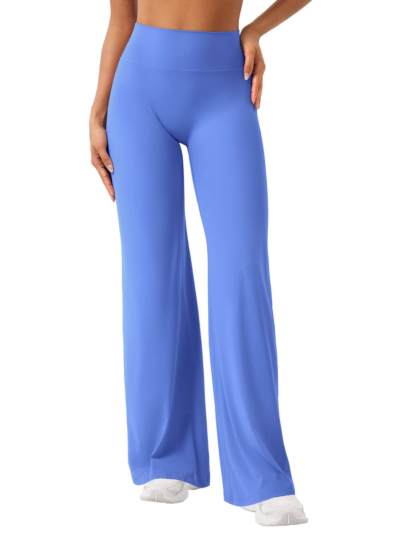 ZAAYO Nahtlose Straight Leggings Damen Hohe Taille Flared Leggings Yoga Hosen Sport Yoga Legging Damen Gym Yoga Pants Schlaghose-Regular/Lang/Extra Lang
