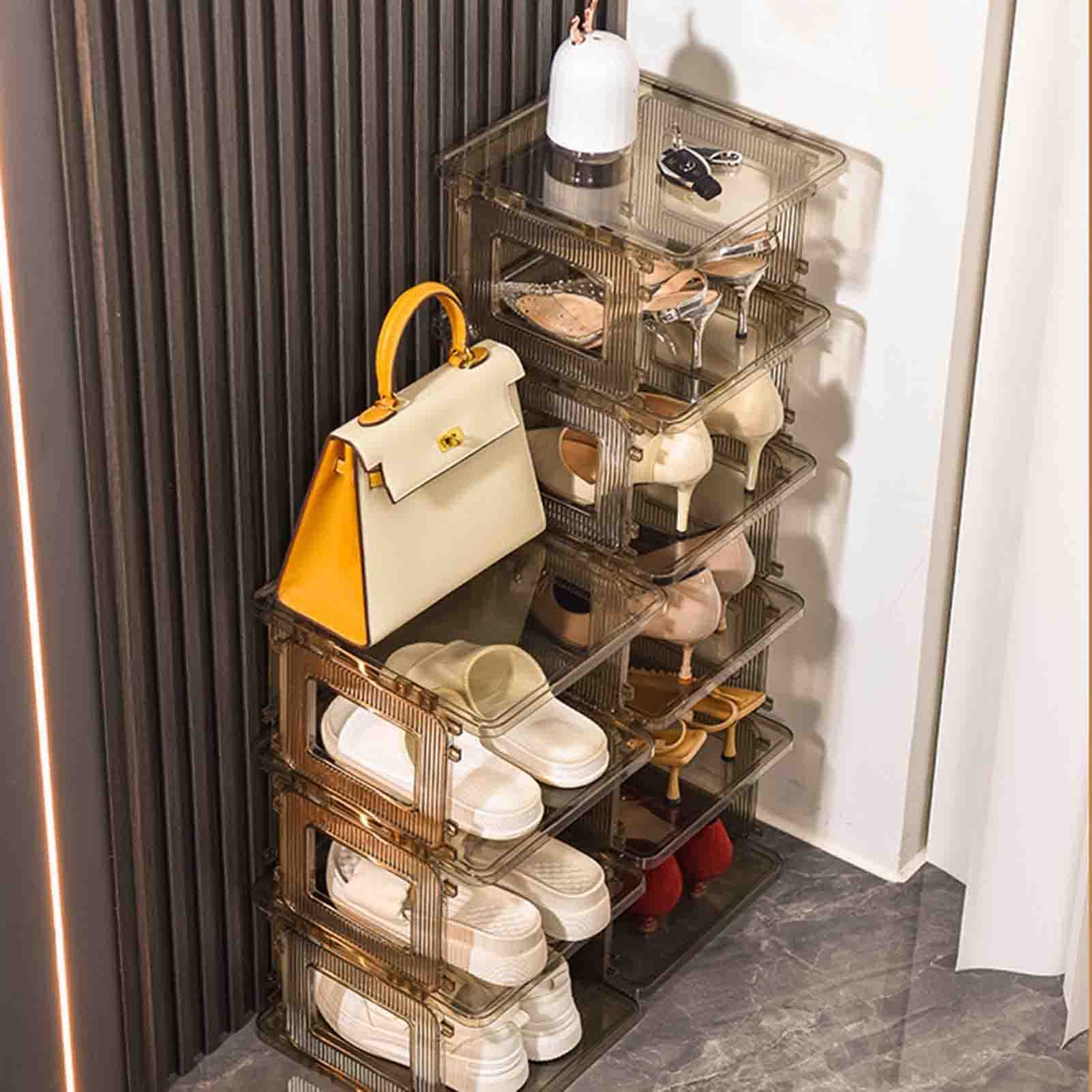 Smal Verticaal 10-Laags Schoenenrek, Schoenenkast for Entree, Hoog Slank Rek for Kleine Ruimtes Organisator Schoenenplank Schoenentoren (Color : White, Size : 6-Tier