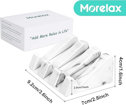 Miniatura 6 de Morelax Morelax - 2 soportes para barra de jabón para bañococina, jabonera de mármol para jabón de barra, soporte de jabón en cascada (paquete de 2