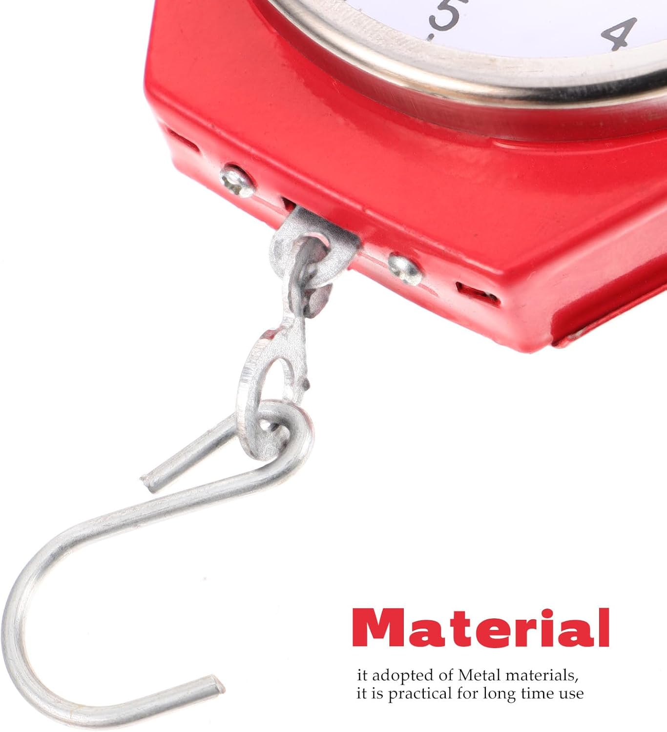 GARVALON Mechanical Spring Scales 10 kg with Metal Housing and Hooks, Portable Hanging Scales for Food and Bags on the Go