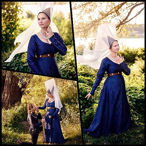 Mythrojan Medieval Leather Belt Viking Knight Decorative Belt with Heavy Brass Buckle for Medieval Events, LARP, Renaissance3