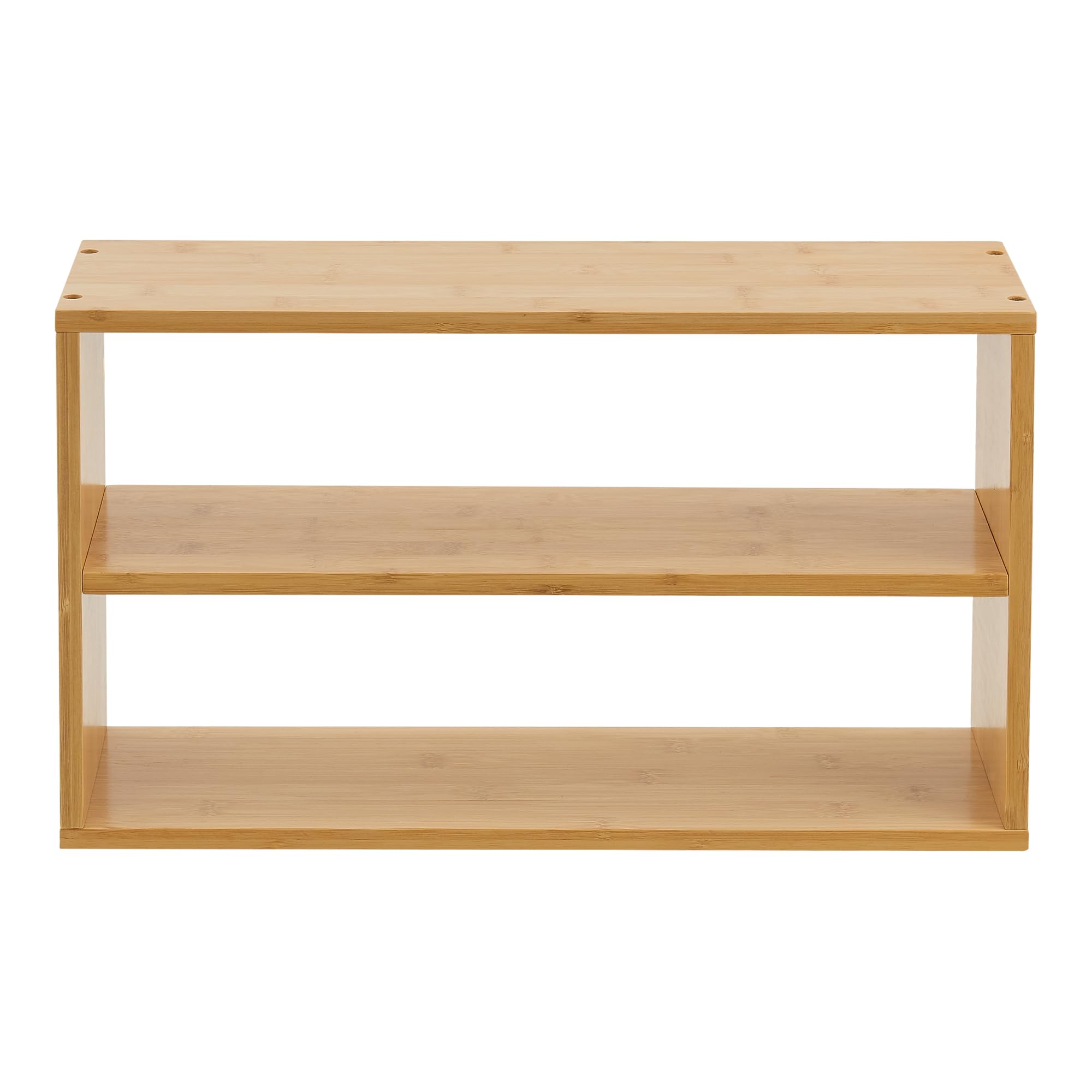 [en.casa] Scaffale da Parete Libreria Sospesa Scaffale Pensile con 2 Scomparti Mensola Rettangolare da Muro in Bambù 50 x 15 x 30 cm Naturale