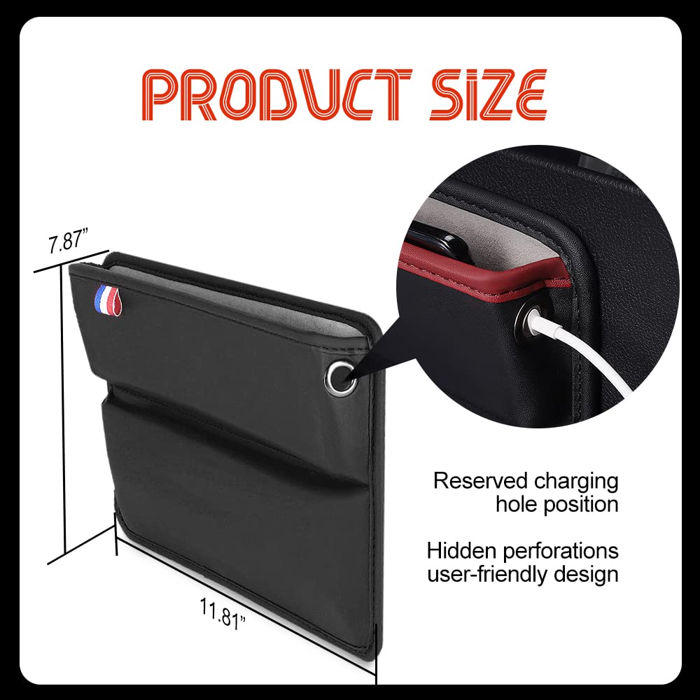 Pzihao Lot De 2 Poches De Rangement Voiture Aération – Organisateur PU Noir Pour Clés, Téléphone, Monnaie