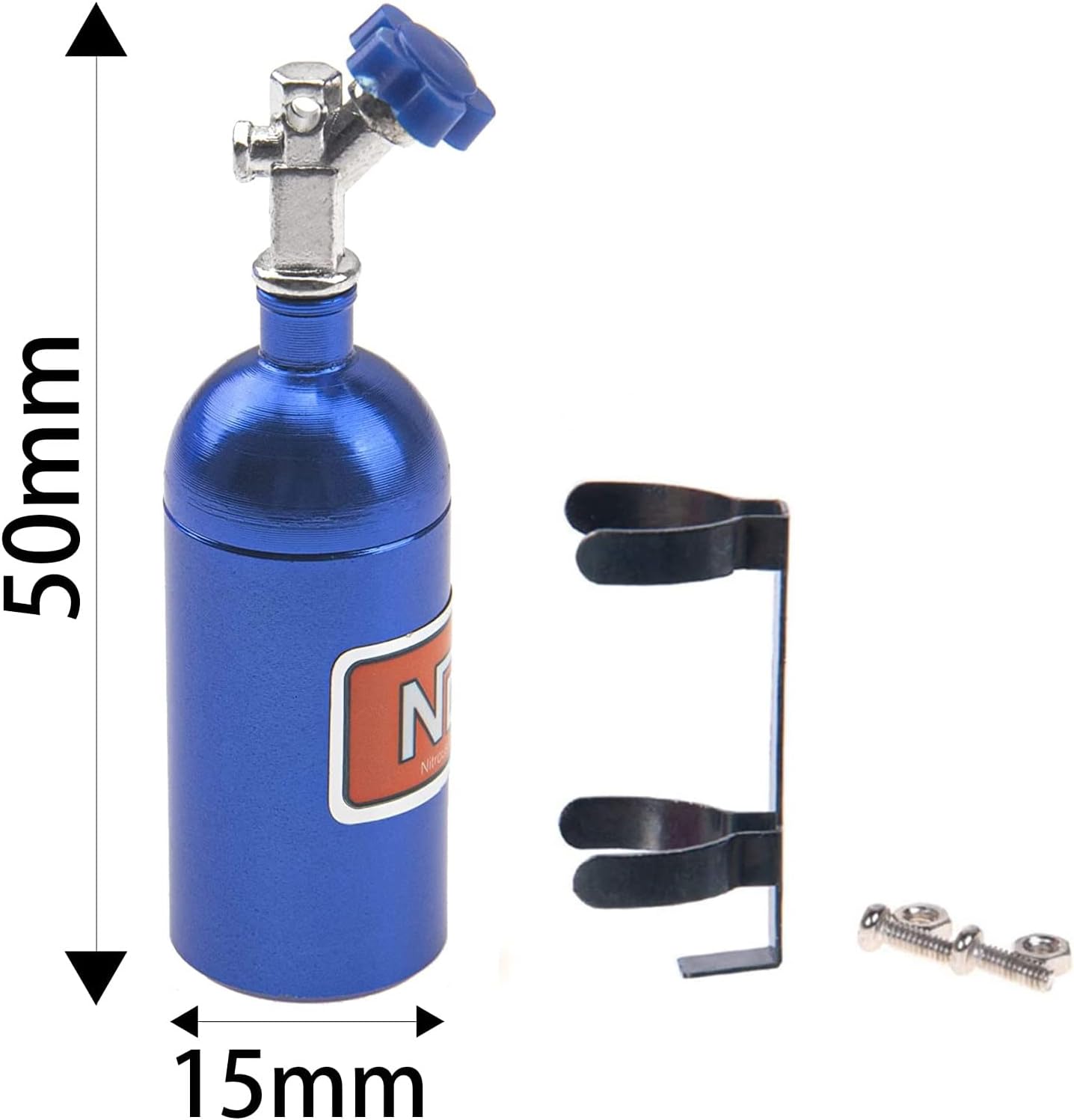 2Pack Metal Simulation Nitrogen Bottle Decoration Part Accessory Compatible with 1/10 RC Crawler Car for TRX4 Axial SCX10 RC4WD Tamiya 90046 D90 D110 TF2 (Blue)