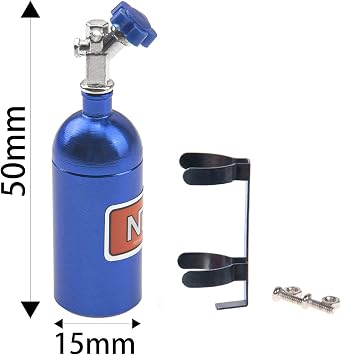2Pack Metal Simulation Nitrogen Bottle Decoration Part Accessory Compatible with 1/10 RC Crawler Car for TRX4 Axial SCX10 RC4WD Tamiya 90046 D90 D110 TF2 (Blue)