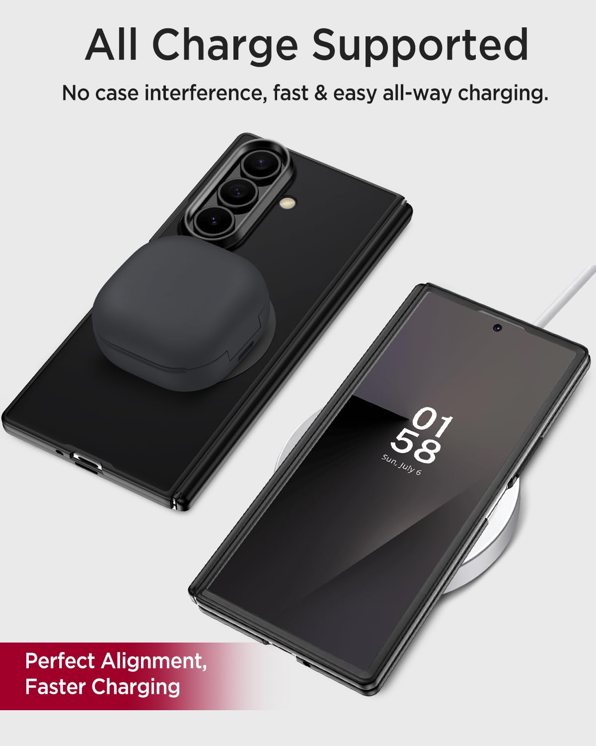 Miimall Custodia magnetica per Samsung Galaxy Z Fold 8, ultra sottile, con protezione per cerniera, compatibile con Magsafe, senza schermo, antiurto, traslucido, sottile, bumper per ZFold 8 Ultra