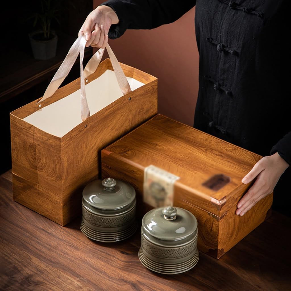 XYNSNDB Pojemnik na herbatę Ceramiczny słoik na herbatę, słoik do przechowywania herbaty, magazyn ceramicznej herbaty, Longjing zielona herbata słoik na herbatę puszka na herbatę