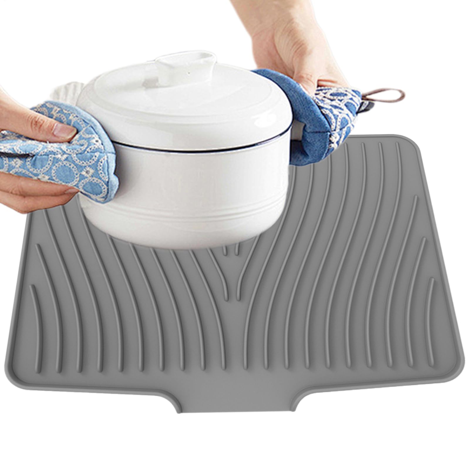 Tapis de séchage de cuisine en silicone protégeant contre l'humidité de la vaisselle