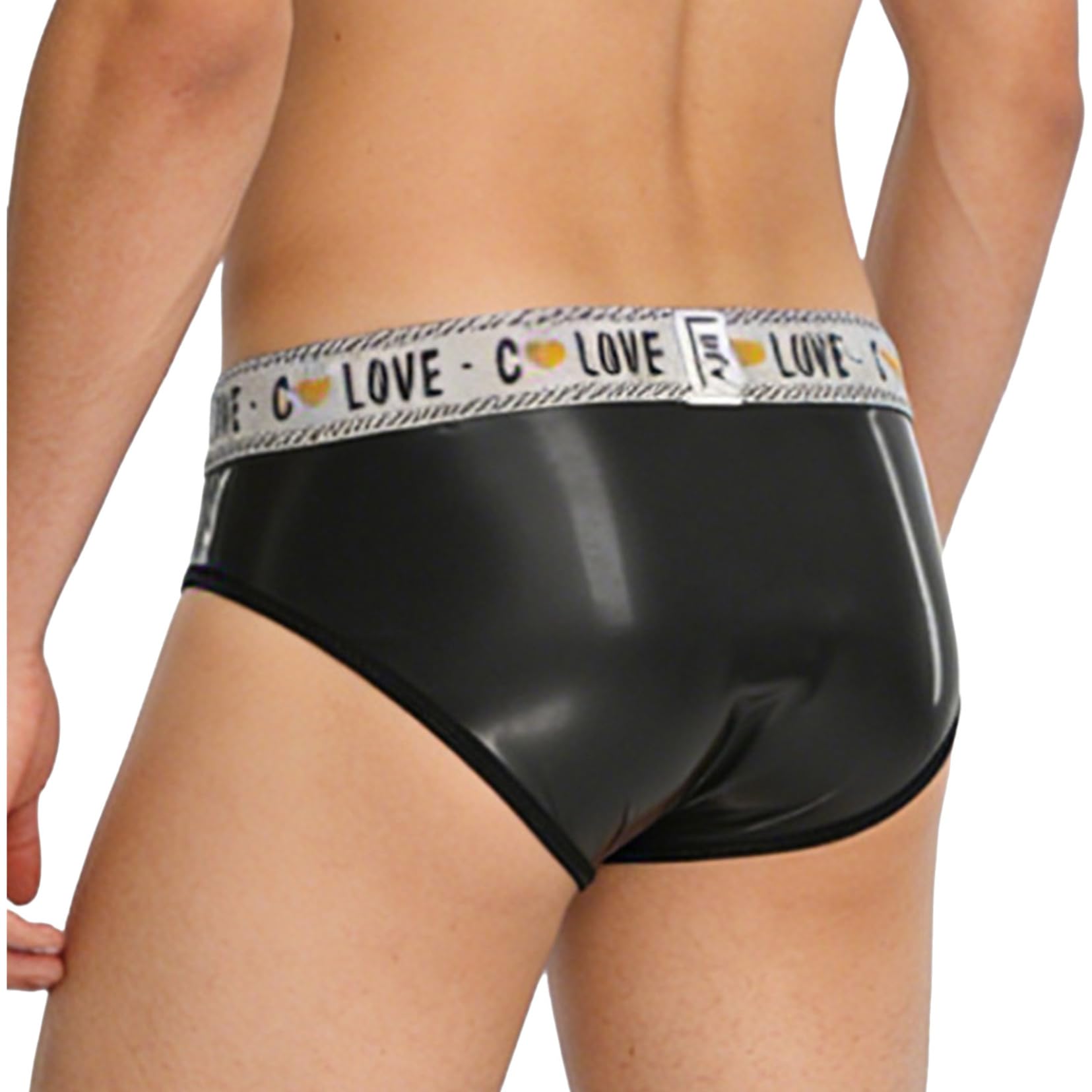 Slips en Latex pour Hommes sous Vêtements en Gomme Imperméables Caleçon avec Élastique Au Niveau La Taille Et Poche pour Boursouflure
