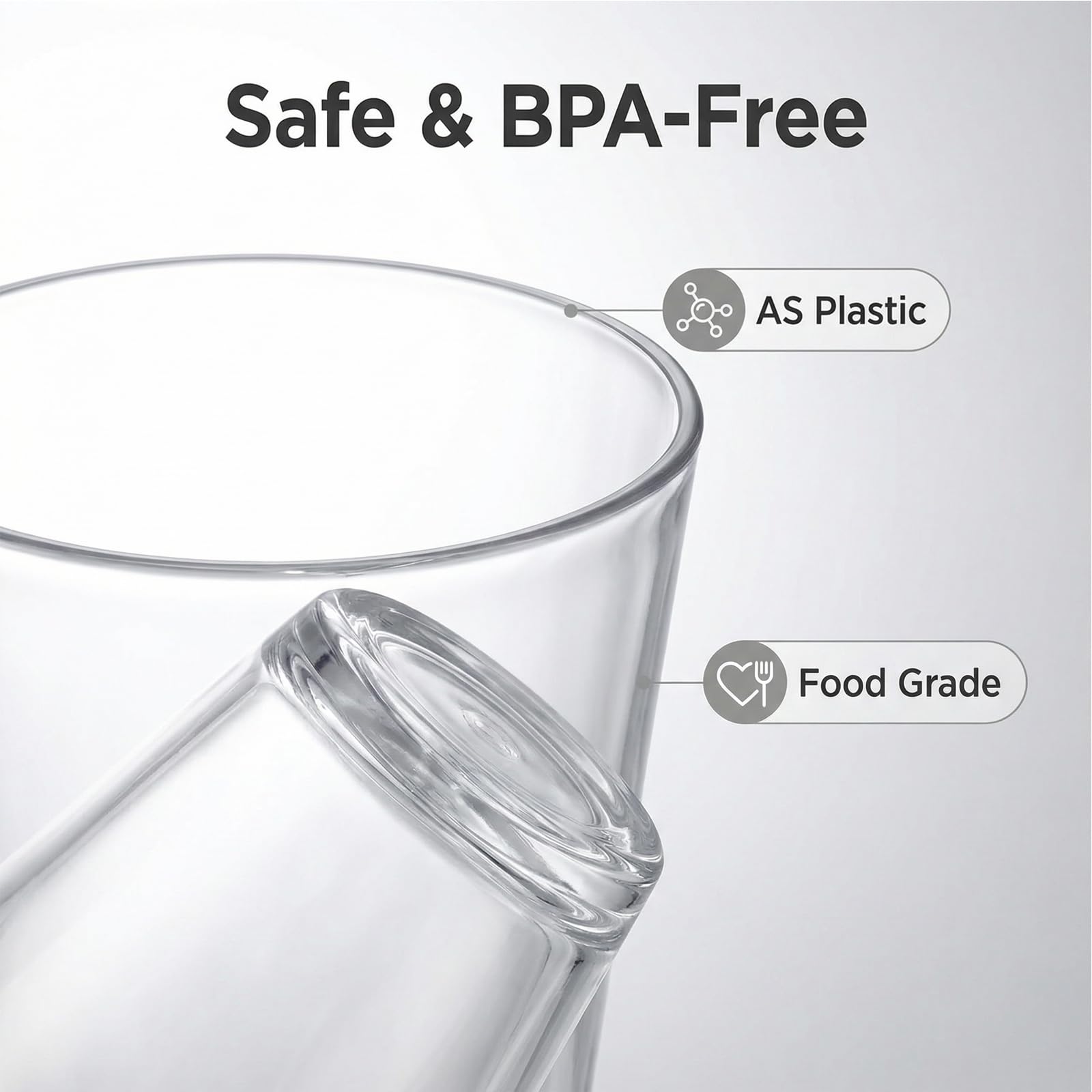 Amazon.com | AOYITE 18-ounce Plastic Tumblers Water Juice Cups Dishwasher  Safe BPA-free Clear Set of 6 Premium Quality Drinking Glasses: Tumblers &  Water Glasses