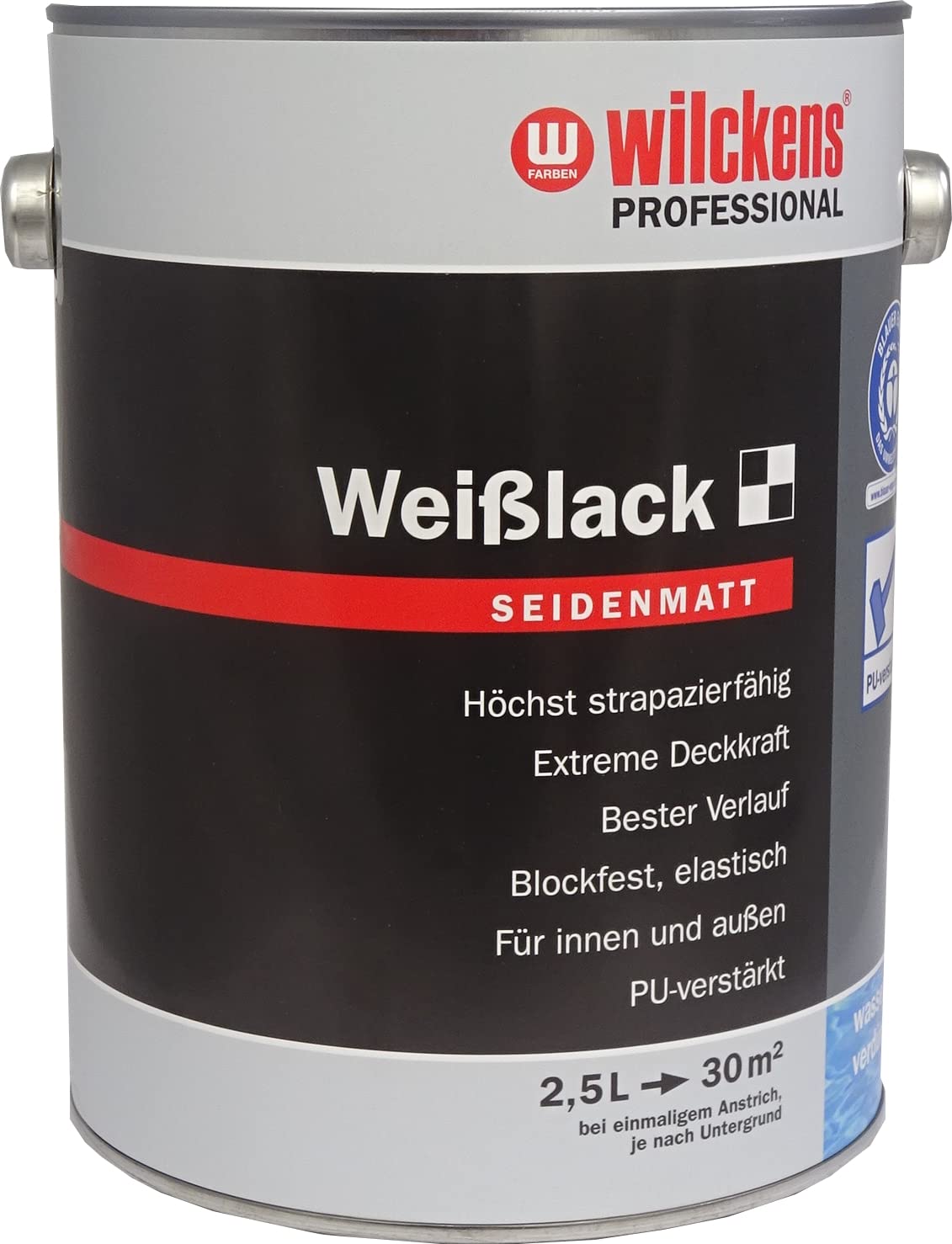 Wilckens Professional Weißlack seidenmatt, 2,5 l, Weiß
